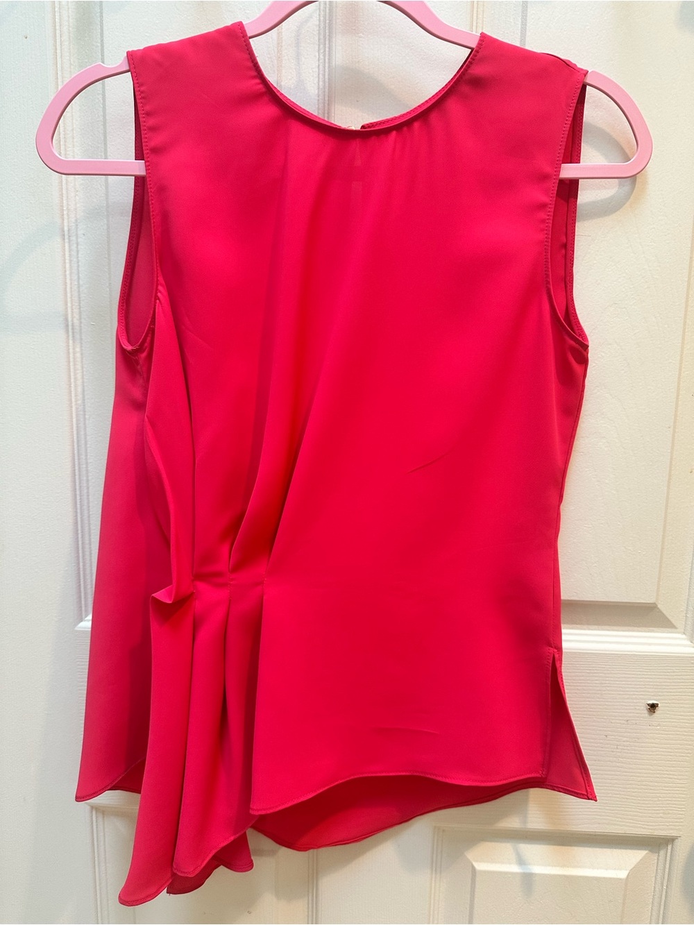 Zara Hot Pink Sleeveless Drape Blouse